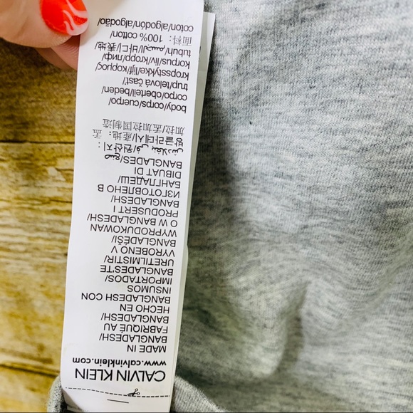 Calvin Klein Crew Neck T-shirt Short Sleeve Grey M - Picture 3 of 4